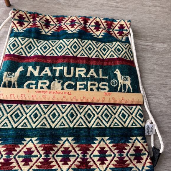 Natural Grocer Aztec Llama Print Shoulder Bag Reusable Grocery Tote Wool Acrylic - Picture 4 of 5